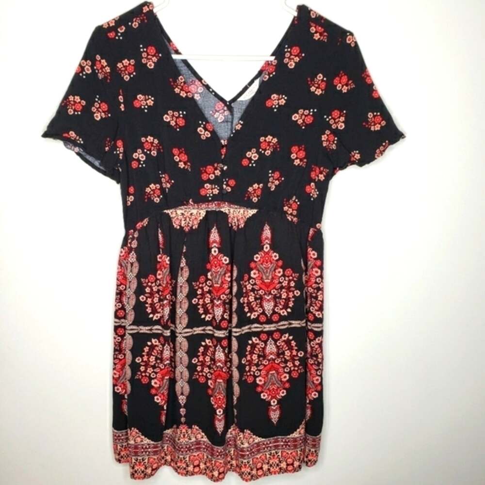 Aeropostale V Neck Short Sleeve Boho Style Dress Small